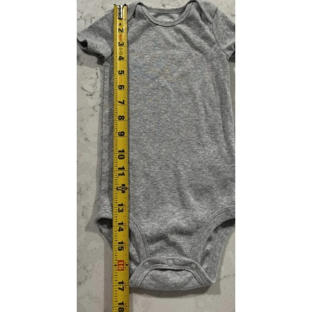Carter's Baby Boy Bodysuit Gray Short Sleeve 18 Months Cotton Blend One Piece